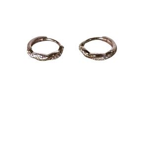 NIP Moissanite Rose Gold sterling silver hoops. Retail $489.00